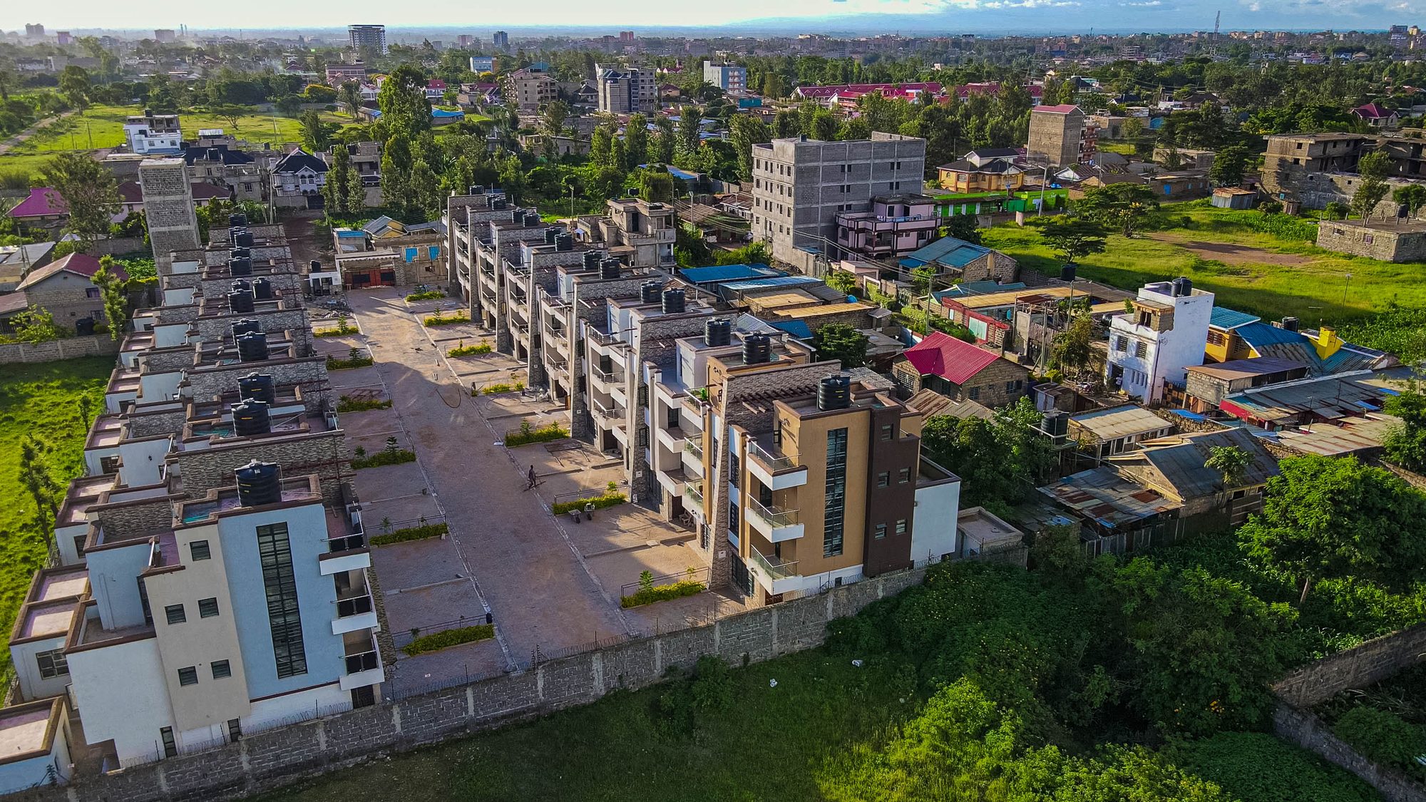 Aerial view of Waterstone Garden gated community in Ruiru Kamakis