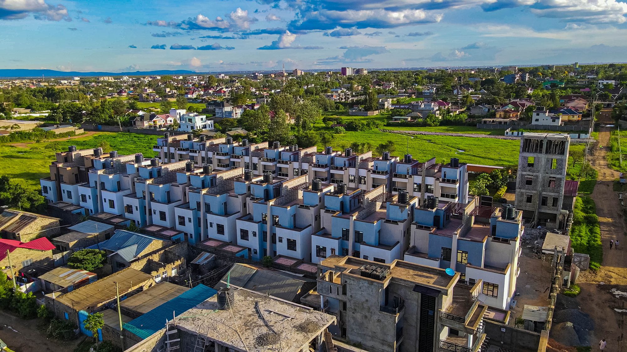 Aerial view of Waterstone Garden gated community in Ruiru Kamakis