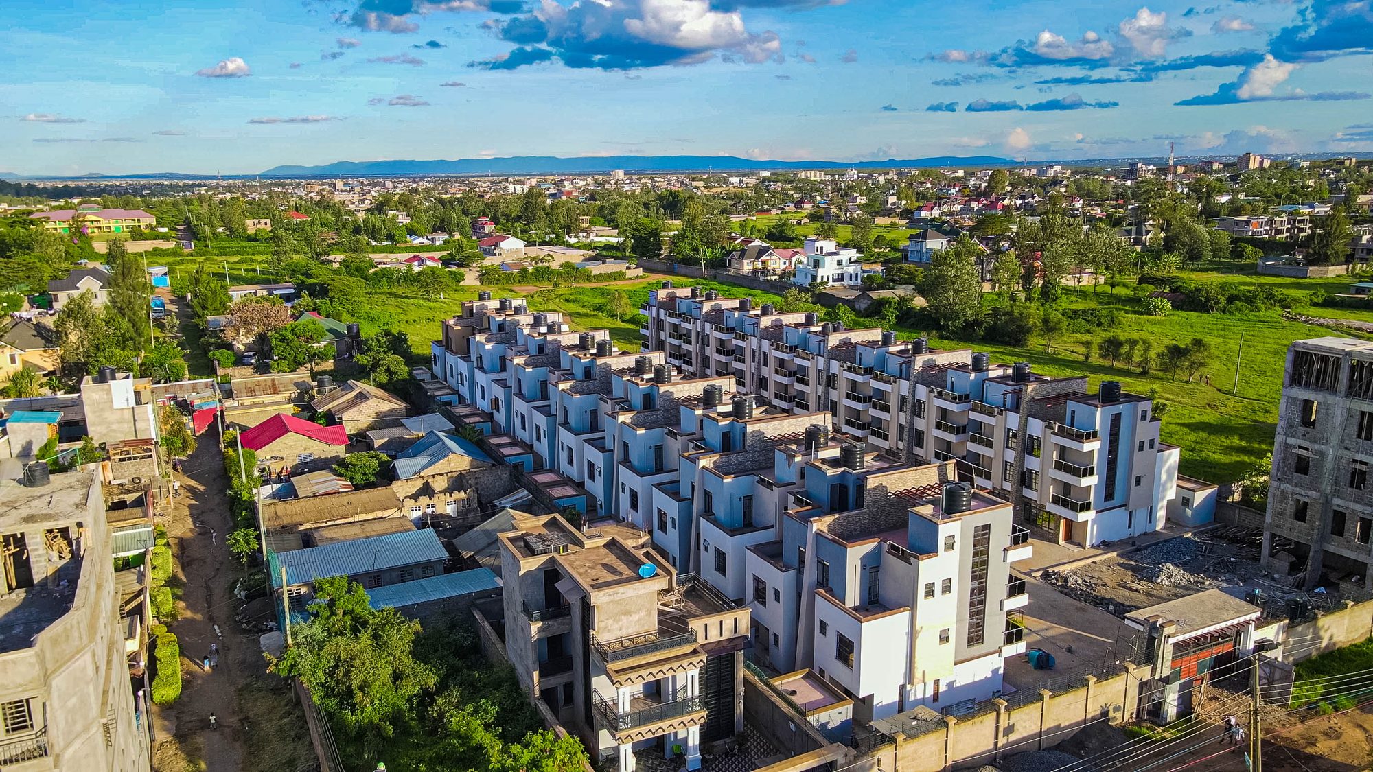 Aerial view of Waterstone Garden gated community in Ruiru Kamakis